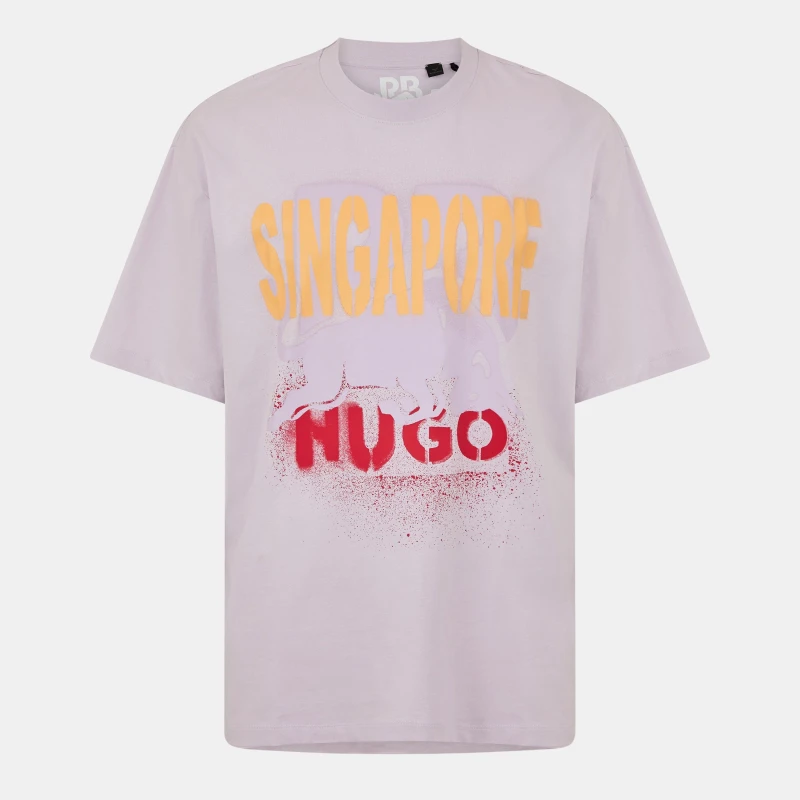 Image of Hugo Mens X Racing Bulls Regular Fit T-Shirt Lt/Pstl Purple male S