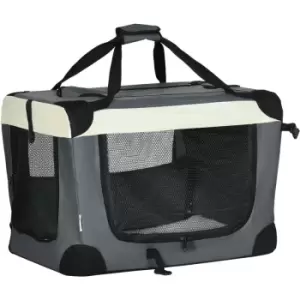 Image of Pawhut - 60cm Foldable Pet Carrier w/ Cushion, for Mini Dogs and Cats - Grey