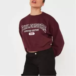 Image of Missguided Petite Graphic Oversized Sweat - Red