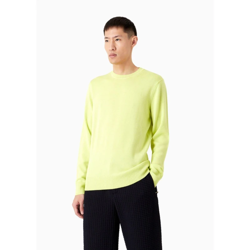 Image of Emporio Armani Virgin Wool Regular Fit Jumper Lime male XL