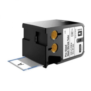 Image of Dymo 1868732 Black on White Heat Shrink Tubing 12mm x 47mm 65 Pre Sized Labels