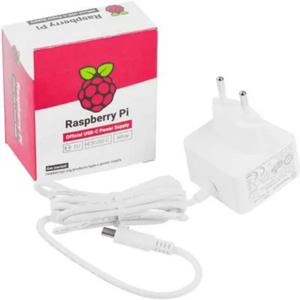 Image of Raspberry Pi Raspberry Pi Mains PSU (fixed voltage) Compatible with (development kits): Raspberry Pi Max. output current 5000 mA 1 x USB-C plug RB-