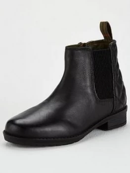 Image of Barbour Girls Abigail Leather Chelsea Boots - Black