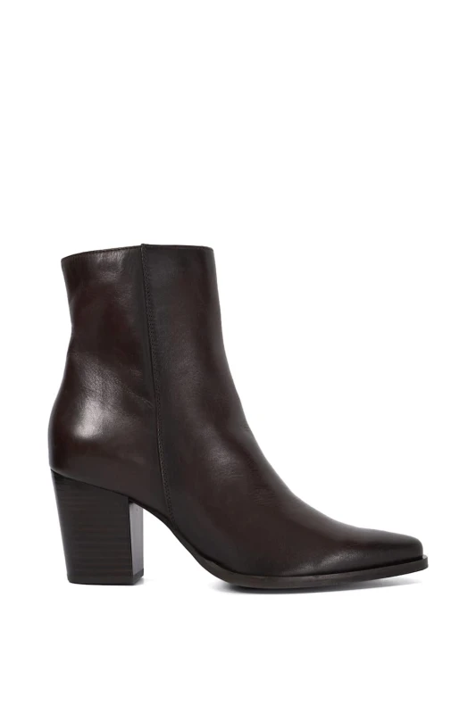 Image of Dune London 'Paxten' Leather Ankle Boots Chocolate