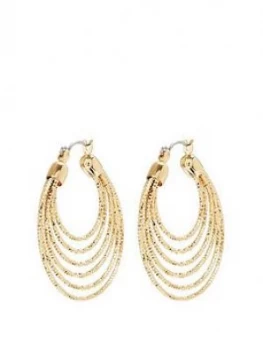 Image of Mood Gold Plated Diamond Cut Hoop Earrings