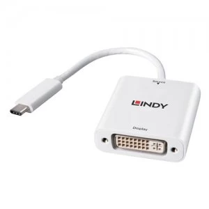 Image of Lindy 43243 cable interface/gender adapter USB 3.1 Type C DVI-D White