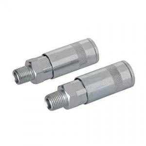 Image of Silverline 1/4" BSP Air Line Male Thread Quick Coupler - 2 PACK