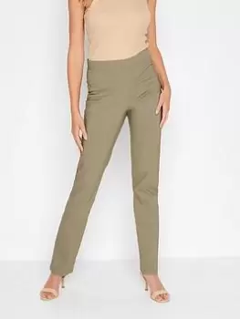 Image of Long Tall Sally Khaki Straight Bi Stretch 36, Green, Size 14, Women