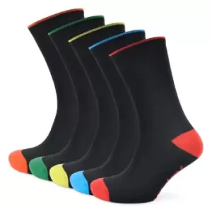 Image of Tom Franks Mens Day Of The Week Socks (Pack Of 5) (UK 7-11) (Black/Multi)