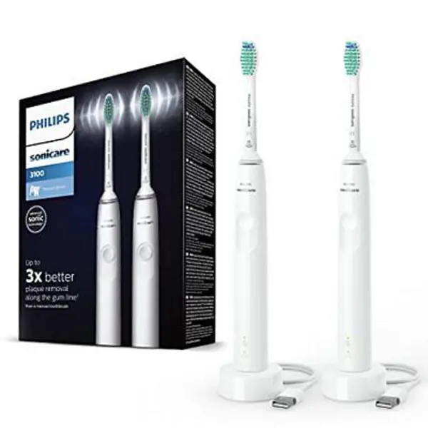 Image of Philips Sonicare Series 3100 HX3675/13 Dual Pack White Electric Toothbrush 2Pcs