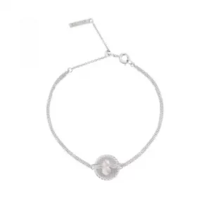 Image of Ladies Olivia Burton Silver Plated 3D Bee Disc Chain Bracelet