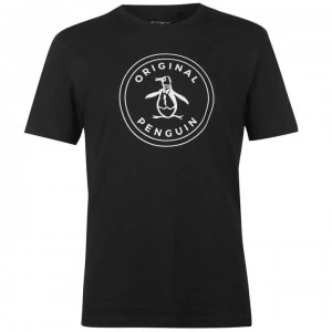 Image of Original Penguin Original Penguin Stamp Short Sleeve T Shirt - Black 010