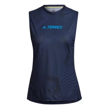 Image of adidas Terrex Parley Agravic Trail Running Tank Top Women - Shadow Navy / Black