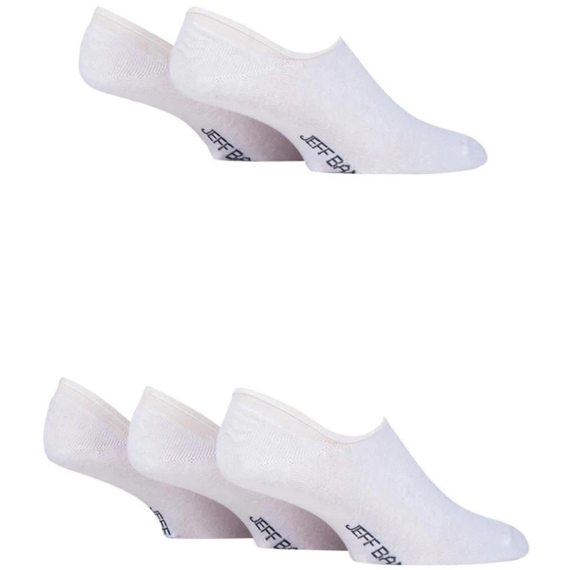 Image of Jeff Banks Jeff Banks Men Mens 5 Pair Plain Cotton Secret Socks in White Size: 7-11 White 7-11 Male 5054944171475