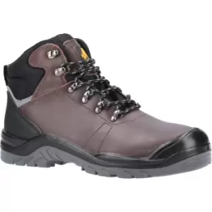 Image of AS203 Laymore Water Resistant Leather Safety Boots Brown Size 11