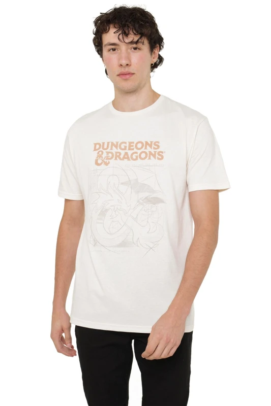 Image of Dungeons & Dragons Men Dungeons & Dragons Sketch Mens Mens T-Shirt Natural Size: Medium Natural M Male 5052777736397