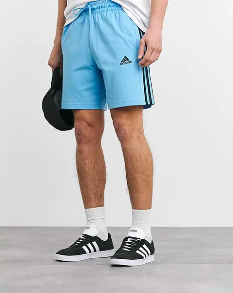 Image of Adidas adidas 3 Stripes Jersey Shorts Blue Male S30/32 AS84401