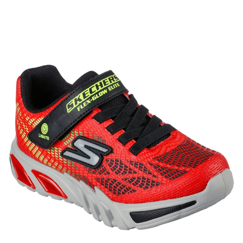 Image of Skechers Flex-Glow Child Boys Trainers Red/Black male C10 (27.5)