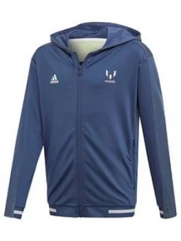 Image of Boys, adidas Messi Full Zip Hoody, Blue, Size 3-4 Years