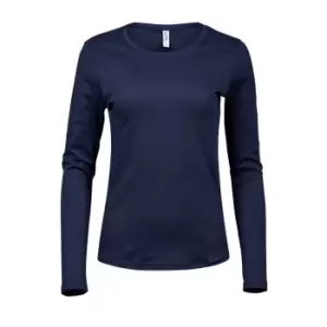 Image of Tee Jays Womens/Ladies Interlock Long-Sleeved T-Shirt (3XL) (Navy)