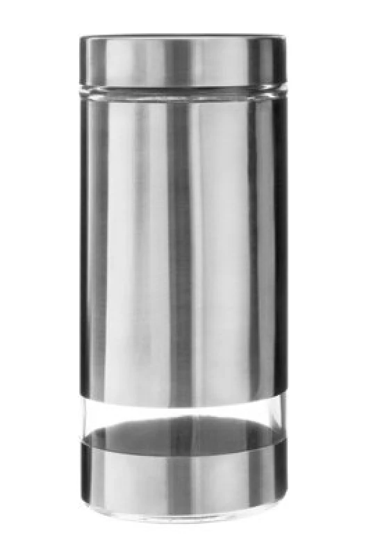 Image of Interiors by Premier 1300ml Glass and Stainless Steel Storage Jar Silver