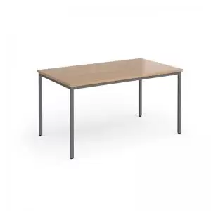 Image of Flexi 25 rectangular table with graphite frame 1400mm x 800mm - beech