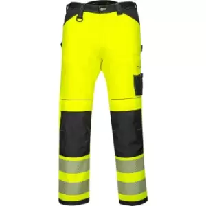 Image of Portwest PW3 Hi Vis Lightweight Stretch Trousers Yellow / Black 32" 31"