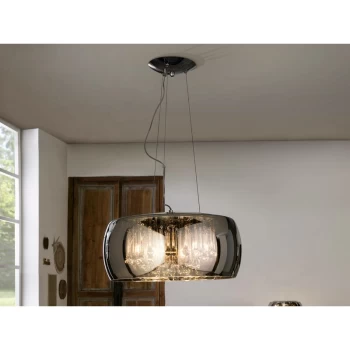 Image of Schuller Argos - 6 Light Dimmable Crystal Ceiling Pendant with Remote Control Chrome, Mirror, G9