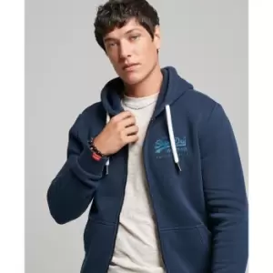 Image of Logo Print Zipped Hoodie