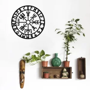 Image of Vegvisir 2 Black Decorative Metal Wall Accessory