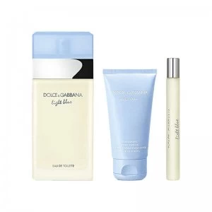 Image of Dolce & Gabbana Light Blue Gift Set 100ml Eau de Toilette + 50ml Body Cream + 10ml Eau de Toilette