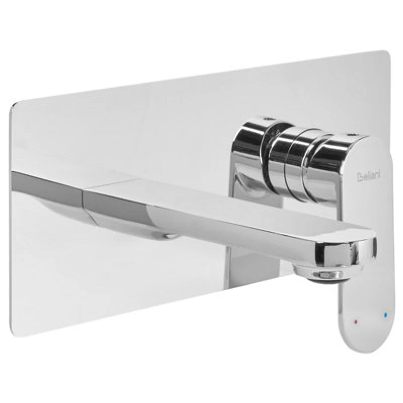 Image of Beliani Wall Mounted Basin Mixer Tap Chungara Brass Silver