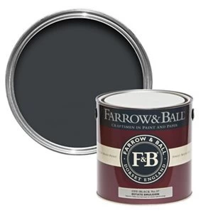 Image of Farrow & Ball Estate Off-black No. 57 Matt Emulsion Paint 2.5L