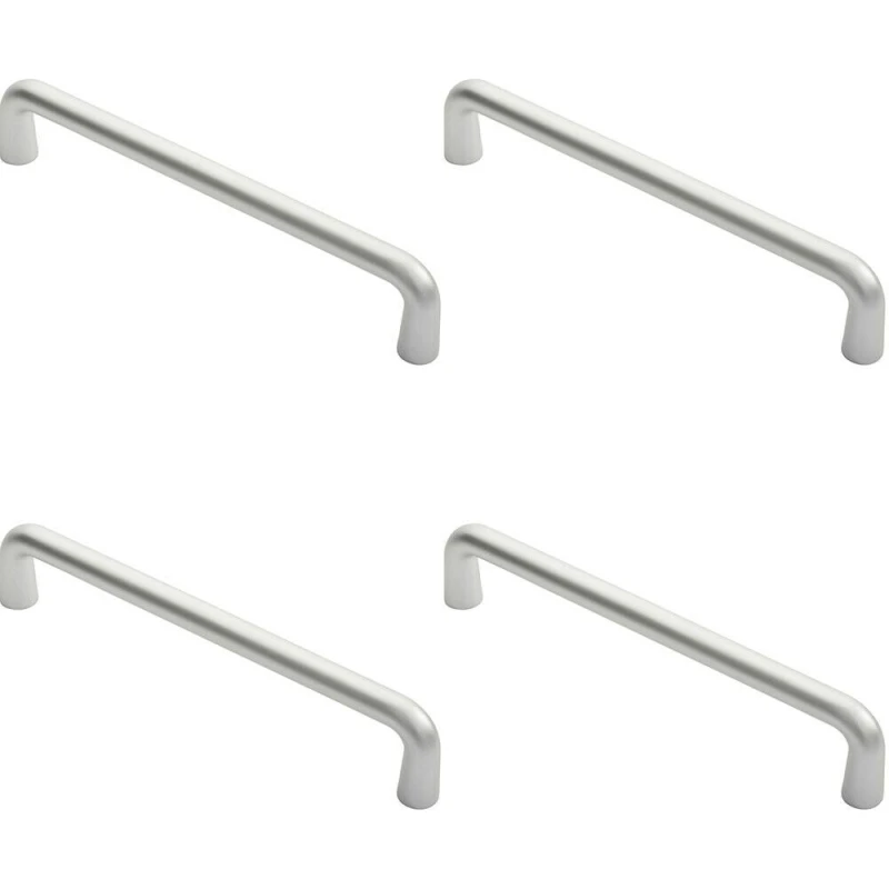 Image of Loops 4x Rounded D Shaped Bar Handle 450 x 22mm Diameter Satin Anodised Aluminium Multi