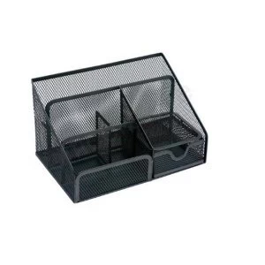 Image of 5 Star Office Desk Organiser Mesh Scratch Resistant with Non Marking Rubber Pads Black