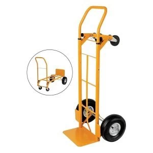 Image of 5 Star Facilities Universal Hand Trolley and Platform Truck Capacity 250KG Foot Size W550 x L460mm Yellow