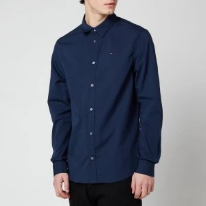 Image of Tommy Jeans Mens Original Stretch Long Sleeve Shirt - Black Iris - S