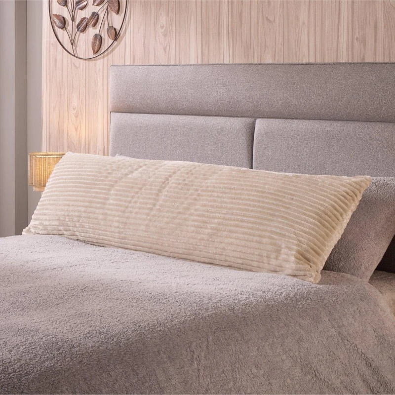 Image of Downland Velvet Cord Bolster Pillow Pillows One Size Cream 72045469000