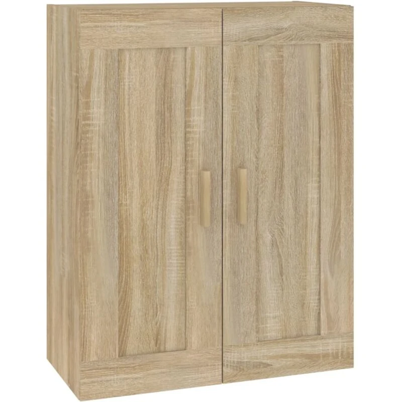 Image of Vidaxl Wall Cabinet Sonoma Oak 69.5X32.5X90 Cm Engineered Wood, Brown 812297