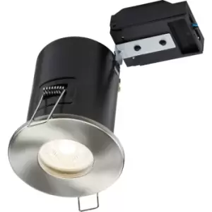 Image of Knightsbridge - Fixed GU10 Fire-Rated Downlight - Brushed Chrome 230V IP65 35W