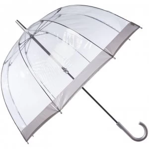 Image of Fulton Birdcage umbrella with plain border - Silver