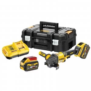Image of DEWALT DCG418 54v XR Cordless FLEXVOLT High Power Angle Grinder 125mm 2 x 9ah Li-ion Charger Case