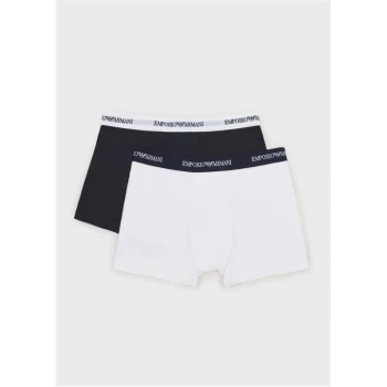 Image of Emporio Armani 2 Pack Stretch Trunks White/Blue Size L Men