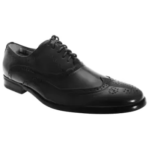 Image of Goor Mens Leather Lace-Up Oxford Brogue Shoes (9 UK) (Black)