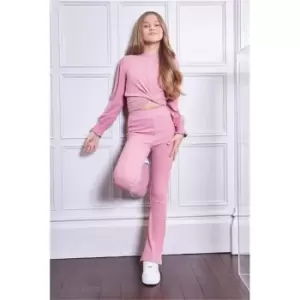 Image of I Saw It First Girls Twist Front Flare Set - Pink