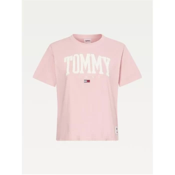 Image of Tommy Jeans Collegiate T Shirt - BROADWAY Pink