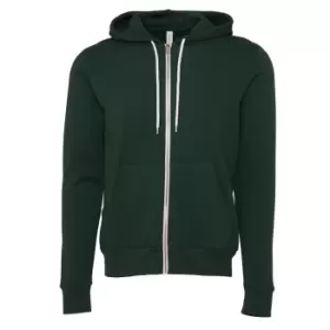 Image of Canvas Unixex Zip-up Polycotton Fleece Hooded Sweatshirt / Hoodie (S) (Forest Green)