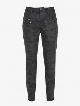 Image of Mint Velvet Denver Coated Camo Jeans - Black, Size 14, Women