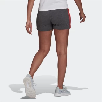 Image of adidas Essentials Slim 3-Stripes Shorts Womens - Dark Grey Heather / Semi Turbo