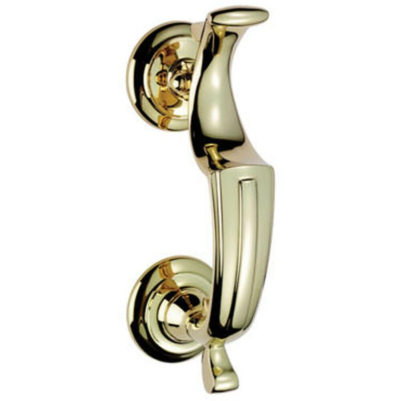 Image of Loops Heavyweight Doctors Door Knocker 121mm Fixing Centres Stainless Brass Metallics